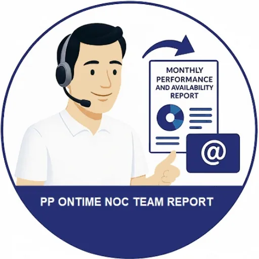 รายงานสถานะเครือข่ายและสรุปผลการให้บริการ โดย PP ONTIME