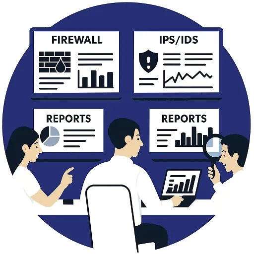 ระบบเฝ้าระวังความปลอดภัยเครือข่าย Firewall IPS และ IDS เพื่อป้องกันการโจมตี